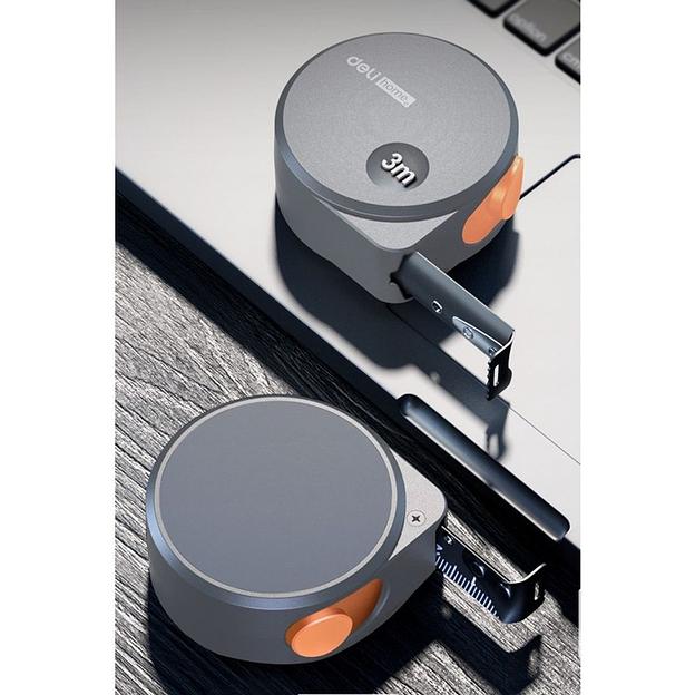 Измерительный и разметочный инструмент Deli Рулетка Home Series Gray HT8316C 3м х 16мм, эксклюзивный дизайн, корпус - высококачественный софттач пластик фото 6