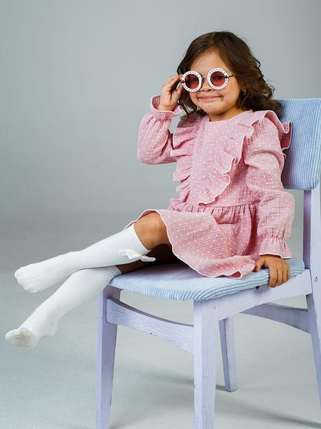 Платье MINI DI «Адель» горох на розовом, муслин, арт.290/2200 ОПТ фото 5