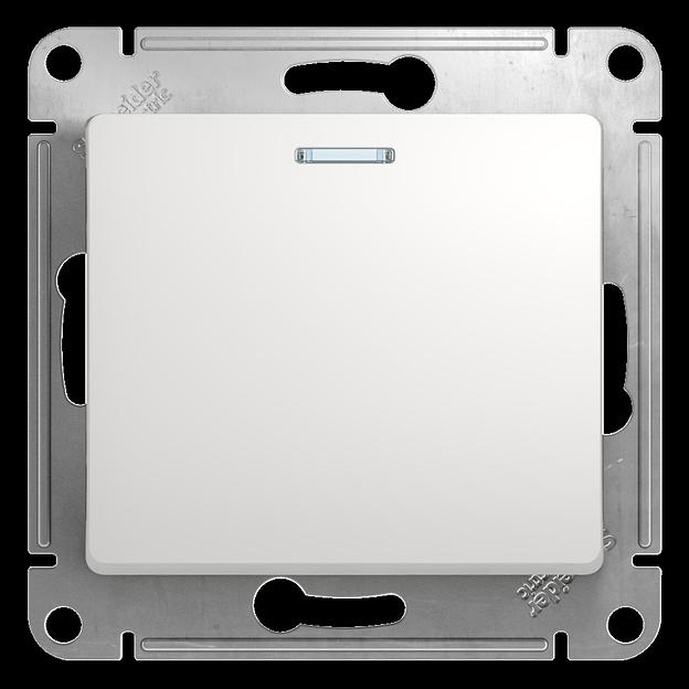 Systeme electric GSL000163 GLOSSA 1-клавишный ПЕРЕКЛЮЧАТЕЛЬ с подсветкой, сх.6а, 10АХ, механизам, БЕЛЫЙ фото 1