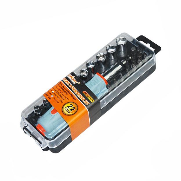 Реверсивная отвертка с торцевыми головками и битами (22 шт) Horusdy SDY-94146 фото 3