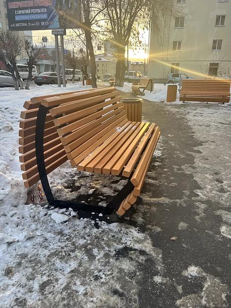 Металлическая скамейка парковая «Новая волна» ОПТ фото 4