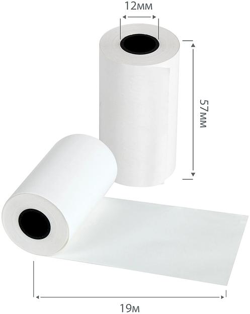 Лента чековая Cactus CS-RT57-19 57мм 19м 12mm термобумага (19) (упак.8шт) фото 2