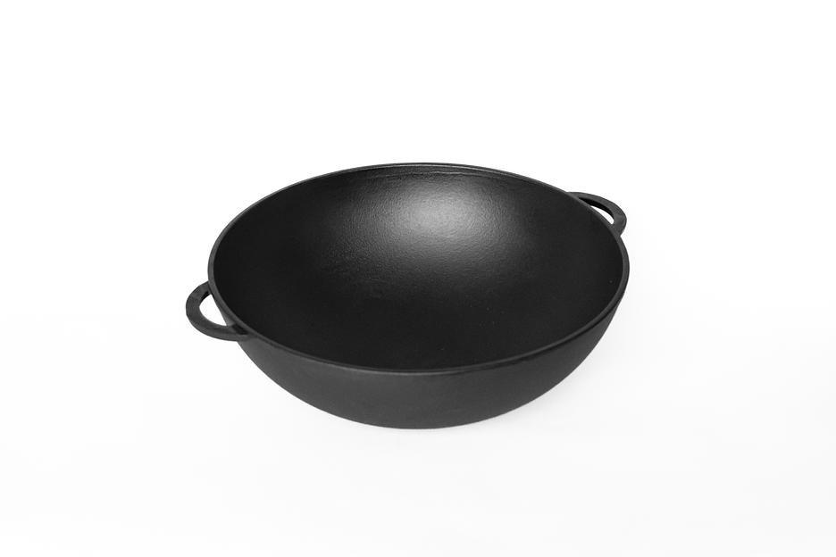 1026 Сковорода вок чугунная, 26 см, с двумя ручками фото 1