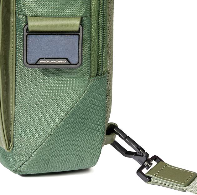 Рюкзак слинг мужской Piquadro Orion CA6625S136/VE хаки ткань/натур.кожа фото 4