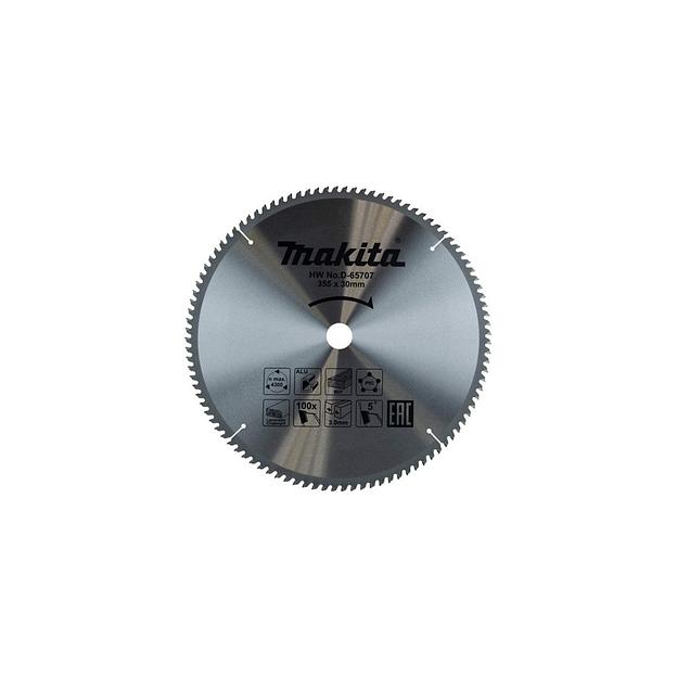 Пильный диск Makita D-65707, по алюминию, дереву, пластику, 355мм, 2.6мм, 30мм, 1 фото 1