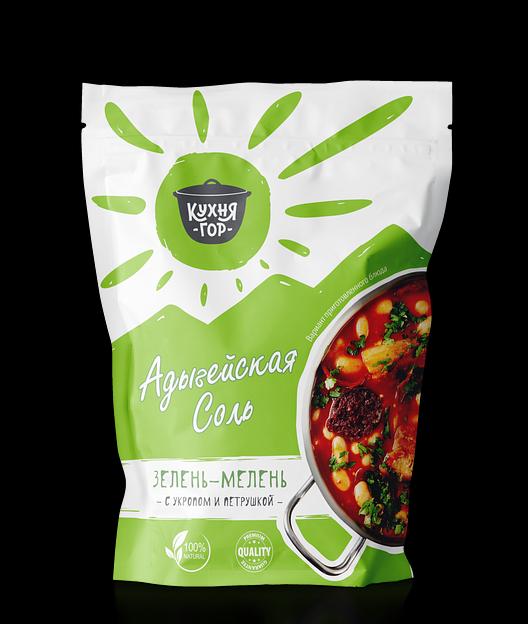 Адыгейская соль «Зелень-мелень» 350 г дой пак 20 шт ОПТ фото 1