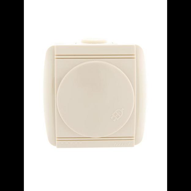 Розетка 1-м ОП Nata 16А IP20 с заземл. с защ. крышкой керамика крем. LEZARD 710-0300-123 фото 1