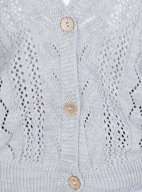 Женский вязаный кардиган - светло-серый, Опт фото 3