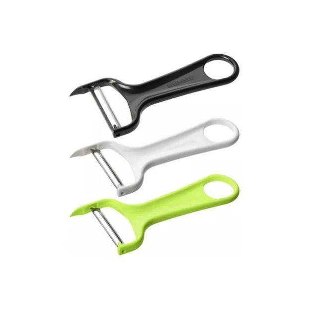 Овощечистка 14 см. с плавающим лезвием, цвет в ассорт. нерж. с пластик. ручкой FM /1/12/ фото 1