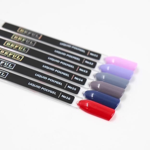 Коллекция жидких полигелей (прозрачный, камуфлирующий, цветной) BEFUL ОПТ фото 3