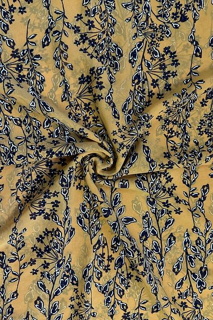 Шарф шифоновый  500/40/Горчичный, черный  фото 1