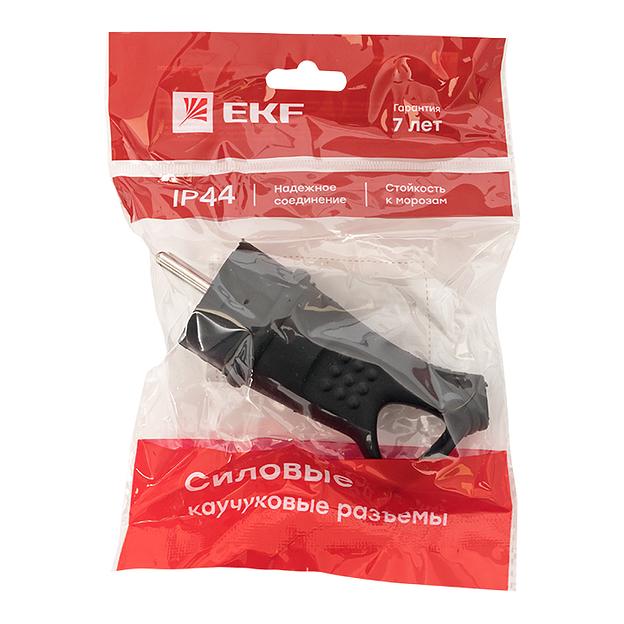 EKF RPS-017-16-230-44 Вилка угловая каучуковая с кольцом 230В 2P+PE 16A IP44 EKF PROxima фото 2