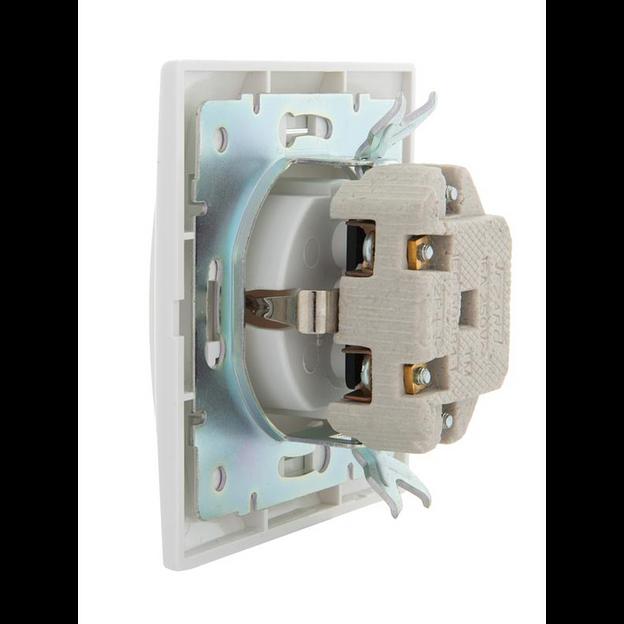 Розетка 1-м СП Mira 16А IP20 с заземл. с защ. крышкой с бел. вставкой керамика бел. LEZARD 701-0202- фото 5