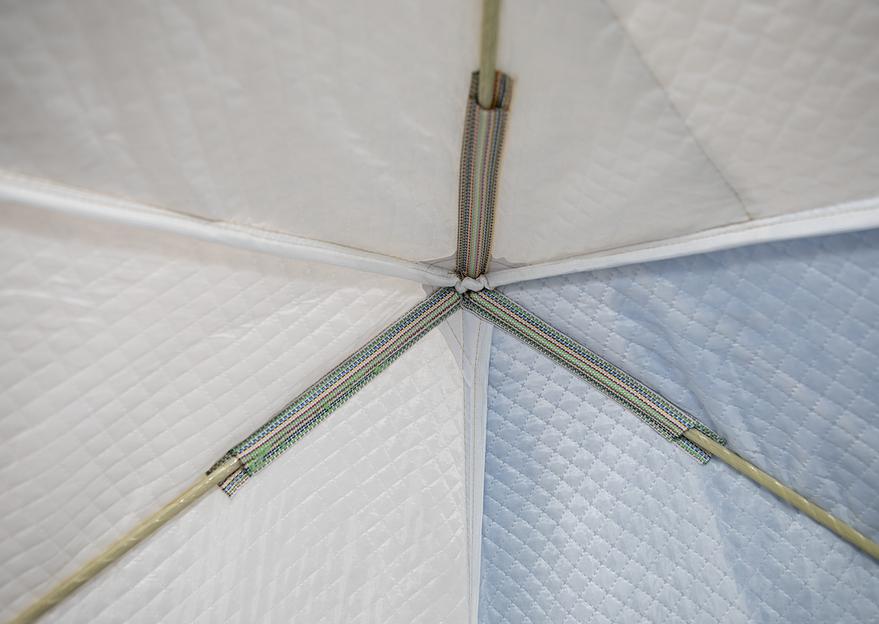 Палатка СТЭК куб 4 трехслойная(дышащая) выход под трубу, 250*250*200 см. фото 9