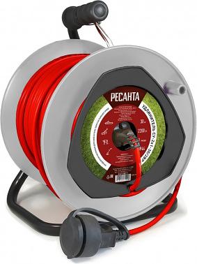 Удлинитель силовой Ресанта СУ-2х1-30/2ВР (61/118/11) 2x1.0кв.мм 4розет. 40м ПВС катушка оранжевый фото 1