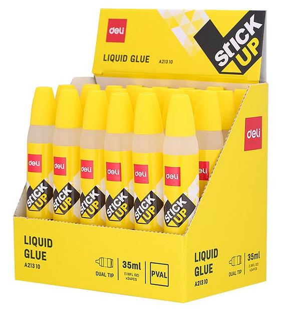 Клей жидкий Deli EA21310 35мл корп.желтый прозрачный с двумя аппликаторами Stick UP фото 3