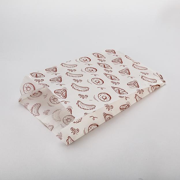 Бумажный пакет 250*140+60мм с рисунком "Выпечка" - 100 шт фото 1