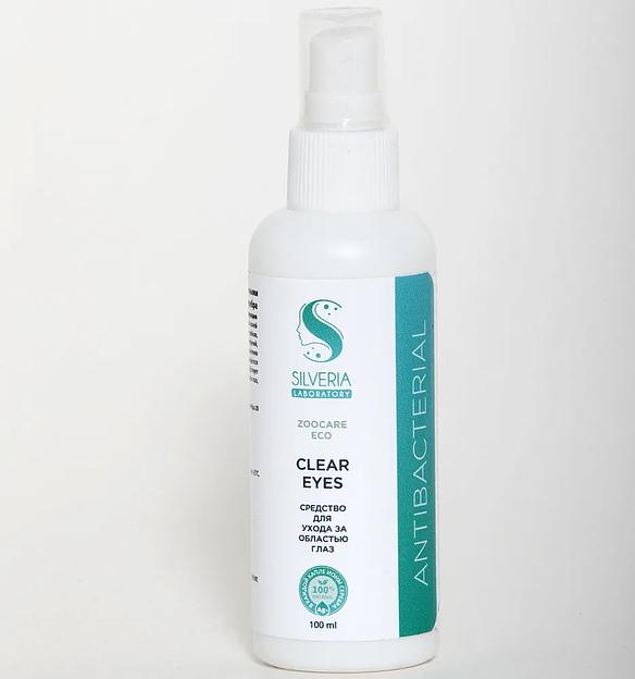 Спрей для глаз очищающий, антибактериальный с ионами серебра для кошек, собак Silveria Zoo Care «Clear Eyes» 100 мл фото 3