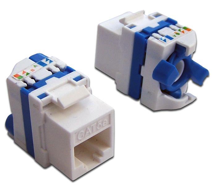 Модуль Keystone Tooless, RJ-45, кат.5E, UTP, 180 градусов, белый (LAN-TK45U5E/180-WH) фото 1