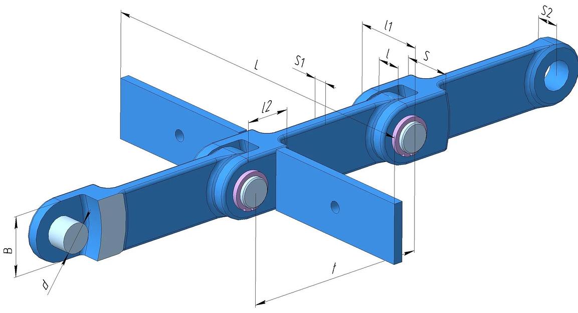 Цепь тяговая вильчатая 2КПС-200 по ГОСТ 12996-90 фото 1