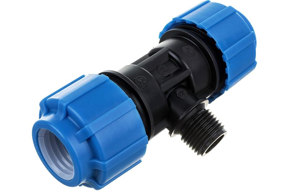 Тройник ПНД компрессионный НР 40x1 1/4'x40 фото 1