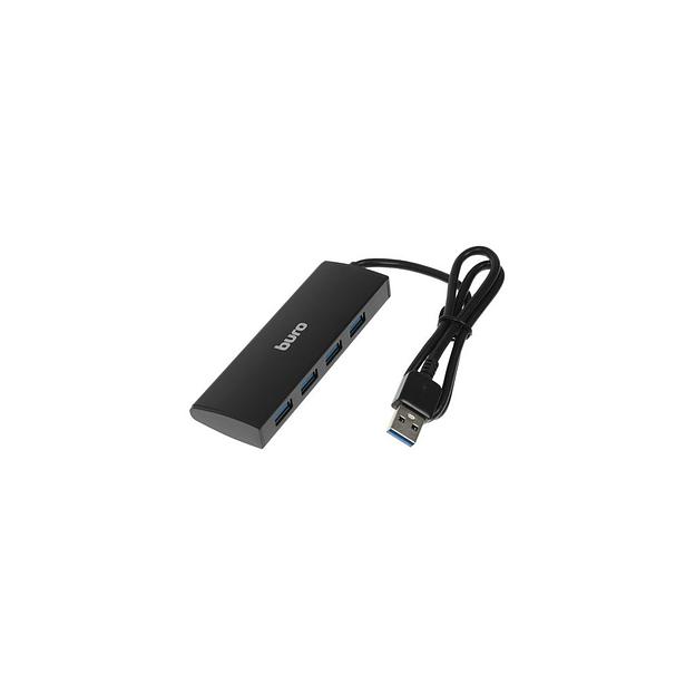 Хаб (разветвитель) Buro BU-HUB4-0.5-U3.0, черный фото 1