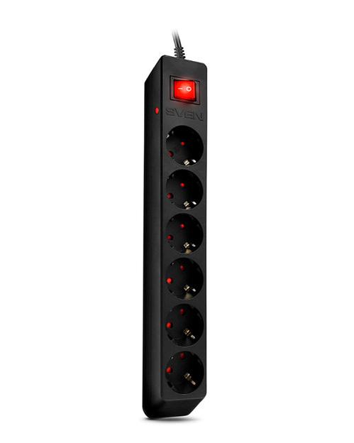 Сетевой фильтр SVEN Surge Protector Optima 1 8 m (6 sockets) black  color box SV-021016 фото 1