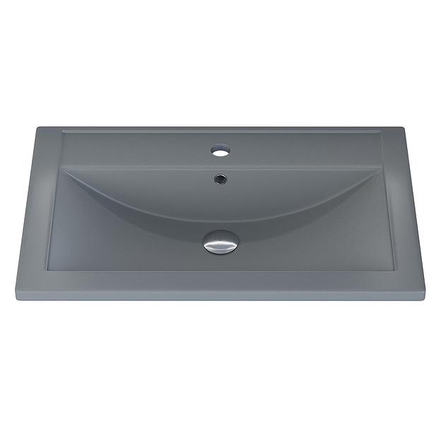 Раковина кварцевая для ванной Uperwood Foster Quartz 70 см, серая матовая, бетон фото 3