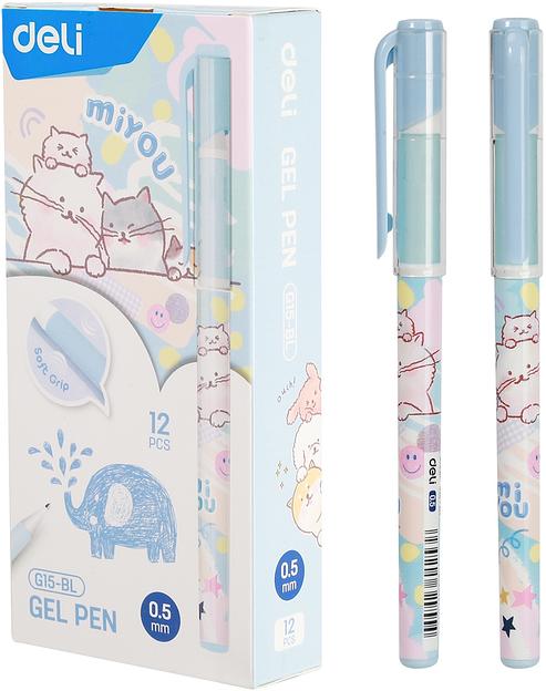 Набор ручек гелев. Deli MiYou (EG15-BL-P) ассорти син. черн. кор.карт. (12шт) фото 1