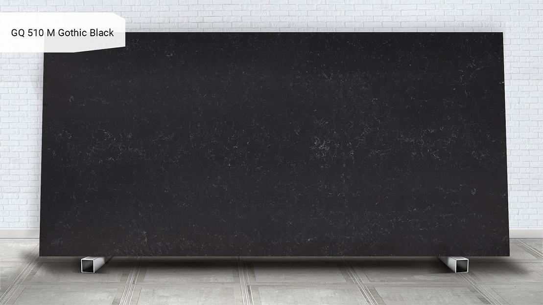 Кварцевый камень Grandex quartz «GQ 510M Gothic Black» ОПТ фото 5