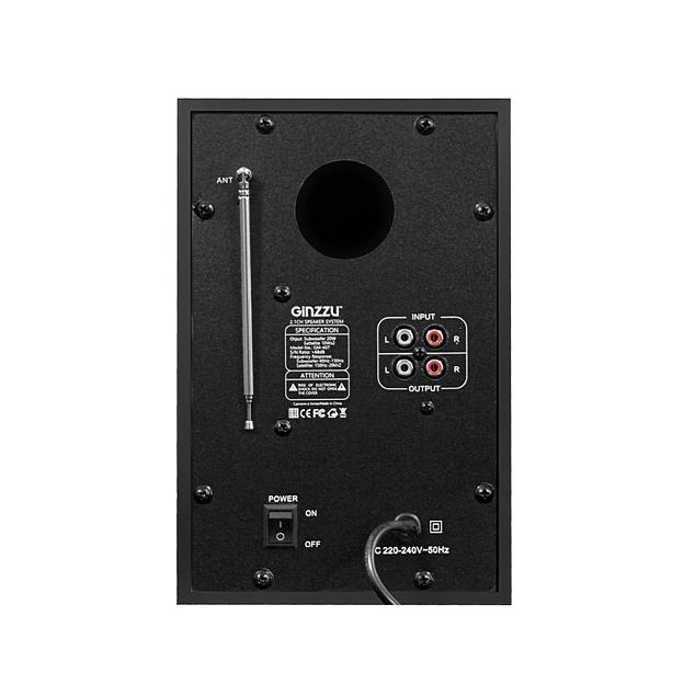 Ginzzu GM-407 2.1 с Bluetooth, выходная мощность 20Вт + 2х10Вт, аудиоплеер USB-flash, SD-card, FM-радио, пульт ДУ - 21 кнопка, стерео вход (2RCA), эквалайзер (обыч фото 2