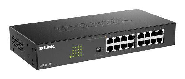 D-Link DGS-1016D/J1A Неуправляемый коммутатор с 16 портами 10/100/1000Base-T и DIP-переключателем фото 1
