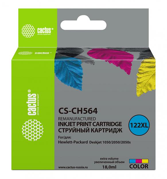 Картридж струйный Cactus CS-CH564 №122XL многоцветный (18мл) для HP DJ 1050/2050/2050s фото 1