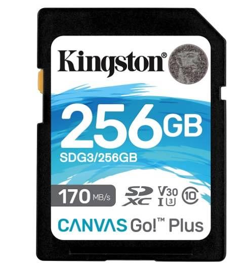 Флеш карта SD 256GB Kingston SDXC Class 10 UHS-I U3 V30 Canvas Go Plus 170Mb/s фото 1