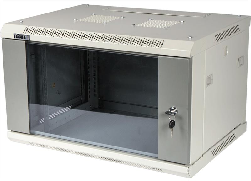 Шкаф настенный серии Pro, 12U 600x450, стеклянная дверь (TWT-CBWPG-12U-6x4-GY) фото 1