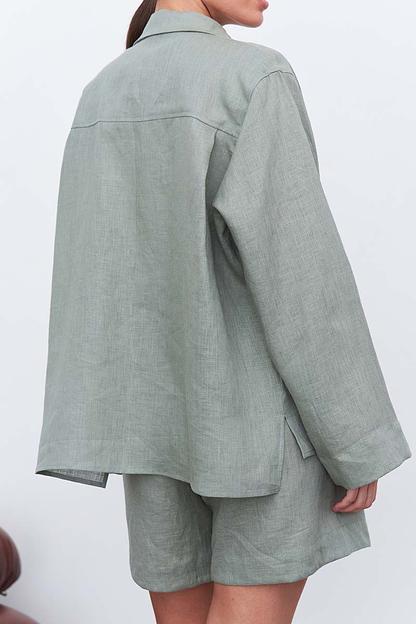 Рубашка короткая  S021_LGRN/Светло-зеленый  фото 6