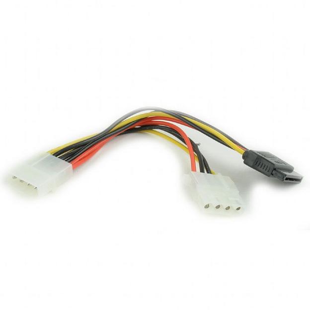 Кабель Cablexpert Кабель питания SATA Cablexpert CC-SATA-PSY2, 15см, molex 4pin/molex4pin+sata 15pin, на 2 устр. {250} (054942) фото 1