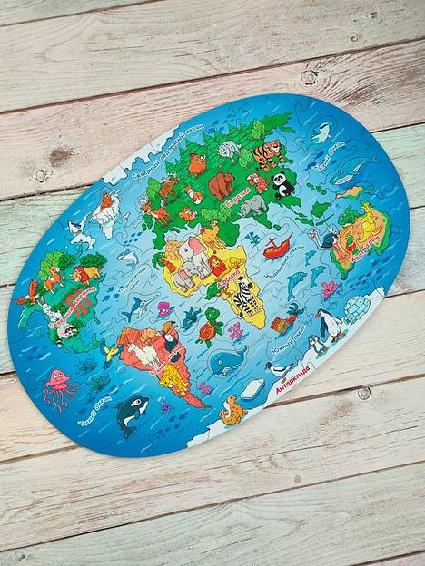 Фигурный пазл MAXI «Карта мира. Животные» опт фото 1