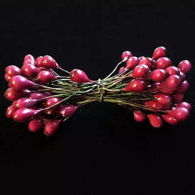 Тычинки овальные на проволоке 0,7х0,5см L6см фото 1