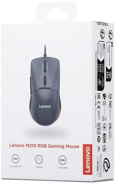 Мышь Lenovo M210 RGB Gaming черный оптическая 8000dpi USB2.0 (GY51M74265) фото 4