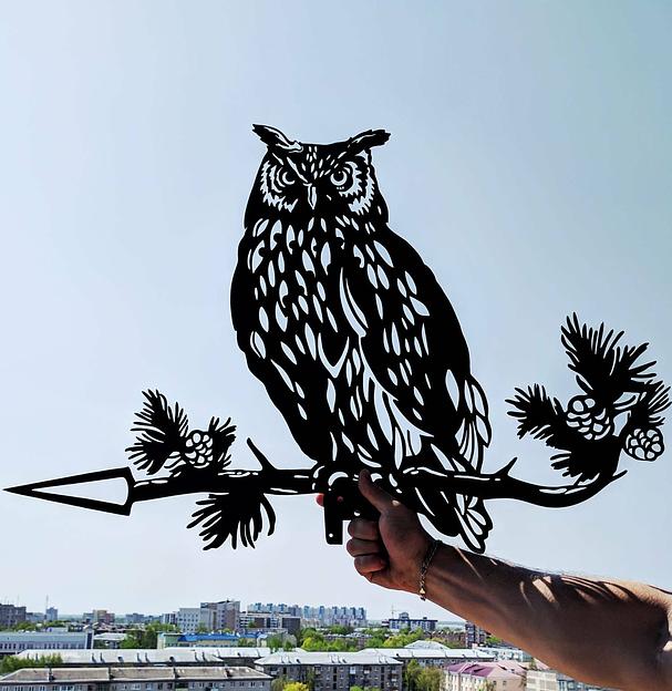 Флюгер «Сова на ветке» ОПТ фото 3