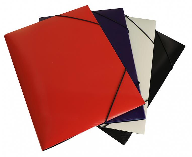 Папка на резинке Бюрократ DeLuxe DL510BLCK A4 пластик кор.30мм 0.7мм черный фото 3