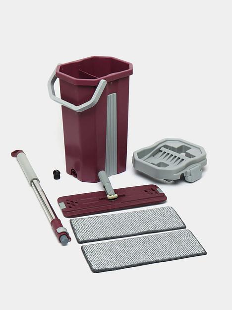 Комплект ведро 8 л с системой отжима и швабра с дополнительной насадкой CJ-008 синий, зелёный, бордовый фото 8
