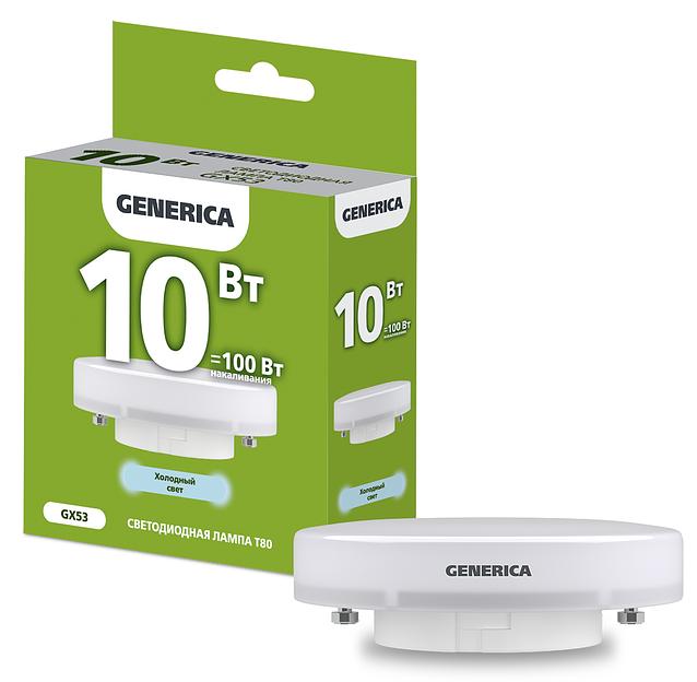 IEK LL-T80-10-230-65-GX53-G Лампа LED T80 таблетка 10Вт 230В 6500К GX53 GENERICA фото 1