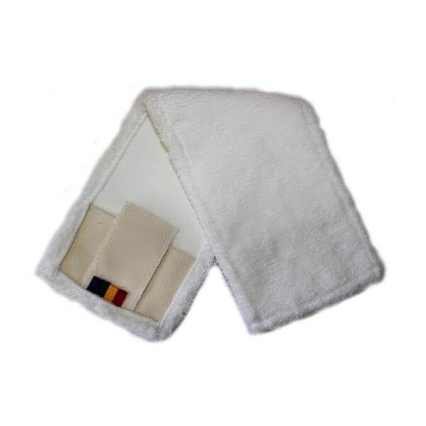 Моп плоский из белой микрофибры 50 см, карман-язык, NV072 фото 1