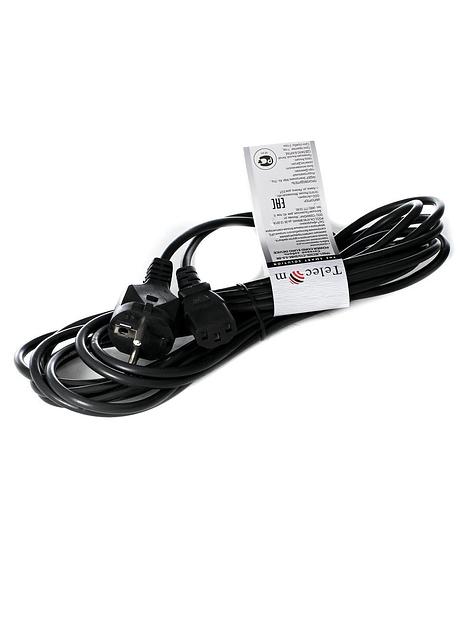Кабель компьютер - розетка 220V <5.0м> (Европейский стандарт) VCOM Telecom TP021-5.0-BK фото 2