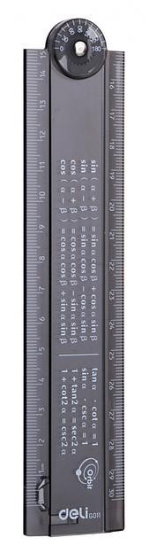 Линейка Deli EG01102 Orbit пластик дл.30см прозрачный/тонированный складная пластиковый пакет с европодв. фото 6