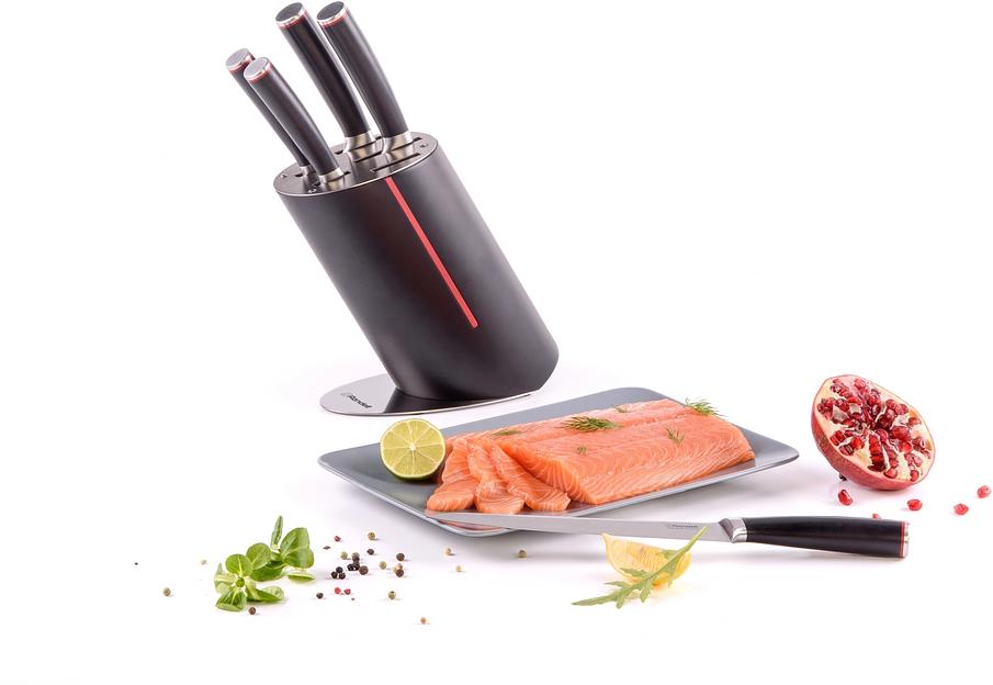 Набор ножей кухон. Rondell RD-1130 компл.:6предм. с подставкой черный подар.коробка фото 8