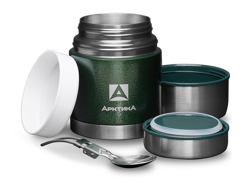 Термос для еды Арктика 306-800А 0.8л. зеленый с чехлом (306-800А/GRN) фото 2