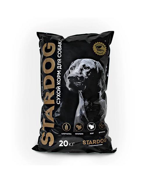 Пoлнopациoнный cухoй корм для собaк сpeдних и кpупныx поpoд, индейка STARDOG 20 кг фото 1